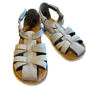 Zara Gray Fisherman Sandals with Ankle Strap